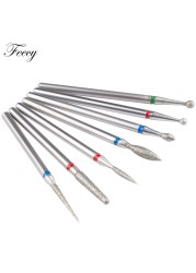 8pcs Diamond Milling Cutter for Manicure Set Nail Drill Bits Accessories Nozzles for Manicure Cutters Pedicure Sanding Nail File