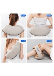 U Shape Electric Massage Shawl Infrared Heated 4D Kneading Car/Home Massage Device Shiatsu Back Neck Shoulder Body Care Tool