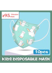 10pcs mascarillas ffp2 children mask ninos fpp2 colors homology ada spain ffp2fan 4-12 years boys girls protective masks маска