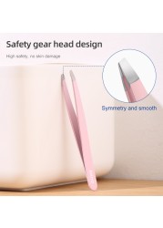 LLANO Eyebrow Tweezers Removal Makeup Tools Stainless Steel Slanted Eye Brow Clip Fine Hair Puller Face Care Eyebrow Scissors