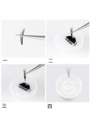 Individual Disposable Eyelash Glue Graft Eyelash Holder Rapid Flower Tumbler Eyelash Extensions Glue Ring 50/100pcs