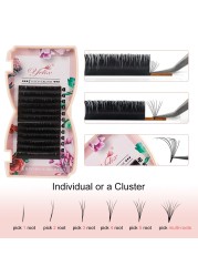 YELEX Easy Van Lashes Bloom Individual Eyelash Extension Faux Mink Lashes Soft Natural Lash Extension Volume Rosso Auto Fans