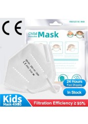 ffp2 Mask Kids Children KN95 Dustproof Mask Respirator CE Reusable Boys Girls Fit 6-14 Years Mascarillas Face Mask