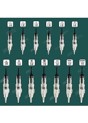 50 قطعة سهلة انقر العالمي 0.18/0.2/0.25/0.3/0.35/0.4 مللي متر 1RL تجميل دائم خرطوشة إبر 600D-G ل آلة لوشم الحاجب