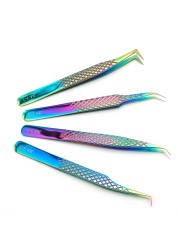 Stainless steel eyelashes tweezers makeup professional eyelashes tweezers tweezers eyebrow tweezers excellent closure