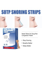 100pcs Nasal Strips Breathe Better The Right Way To Stop Snoring Anti Snoring Strips Easier To Breathe Best Sleep Care Tools