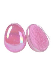 Anti-static Smoothing Egg Round Shape Hairdressing Detangling Comb Straightening Soft Hair Brush Salon Styling Travel Tool