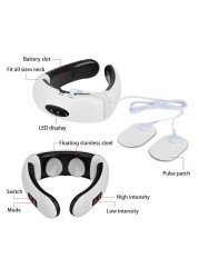 Electric Neck Massager Back Pulse 6 Modes Energy Control Far Infrared Heating Pain Relief Health Care Tool Relaxation Machine