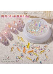 3pcs explosion-shaped flat bottom special shaped rhinestones aurora symphony glass rhinestones broken diamond size