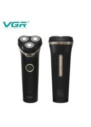 VGr New Magnetic Suction Three Head Shaver Shaver For Men Rechargeable Beard Trimmer V-319 Electric Hair Trimmer Clipper Machines