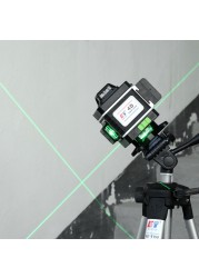 Caetian Green 4D Laser Level Tripod 520nm 16 Lines Self Leveling Level 360 Horizontal & Vertical Laser Receiver Line Laser Bevel