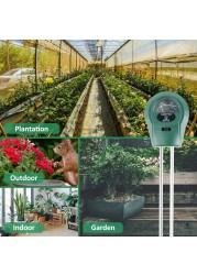 3 in 1 Soil Tester Precision Soil Moisture Meter Sensor Digital Moisture pH Test Light Plant Care Gardening Tool