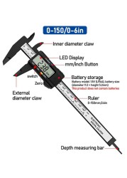 الرقمية الورنية الفرجار 100 مللي متر 150 مللي متر LCD الإلكترونية ألياف الكربون مقياس الارتفاع ميكرومتر أداة قياس أدوات النجارة
