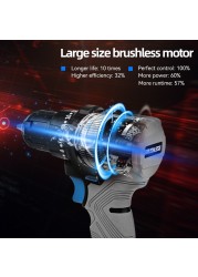 Electric Drill Brushless 45NM Cordless Drill 20V Mini Electric Power Tools Repair Screwdriver 5pcs Bits by PROSTORMER