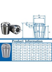 XCAN Metal Cylinder ER11 Collet Chuck 1-7mm CNC Router Spring Chuck for CNC Engraving Machine and Milling Lathe Tool Holder