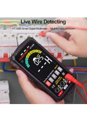 Professional Digital Multimeter Auto Range Smart Voltage Meter DC AC TRMS Ohm Hz Temperature Capacitor Tester HABOTEST HT126B