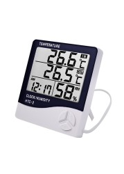 LCD Digital Temperature Hygrometer HTC-1 HTC-2 Home Indoor Outdoor Hygrometer Thermometer Weather Station With Clock