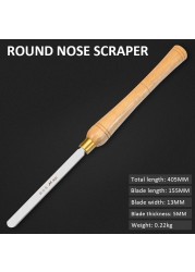 Woodworking Lathe Chisel High Speed ​​Steel Deflection Spindle Round Nose Gouge Wood Turning Tools With HSS Blade Solid Wood Handles