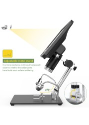 Andonstar AD208S Digital Microscope, 8.5 inch LCD Display, 5X-1200X, 1280*800, 1080P Adjustable Range, Soldering Tool with 2 Fill Lights