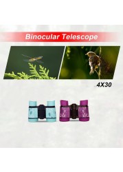 Professional 4X30mm Kids Binocular Telescope Children Educational Learning Telescope Bird Watching Folding Optics Telescope