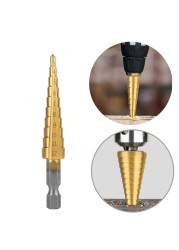 3pcs/set 3-12mm 4-12mm 4-20mm HSS Straight Groove Step Drill Bit Titanium Coated Wood Metal Hole Cutter Core Drill Tool Set