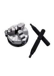 K01-50 63 80 Mini Lathe Chuck 3 Jaw Woodworking Hand Chuck With Mounting Thread Bolt Rod Self Centering Lathe Chuck Tool