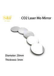 Laser Mo Mirror Dia 20 Thickness 3mm Reflective Mirror for CO2 Laser Cutting Mmachine Engraving Machine