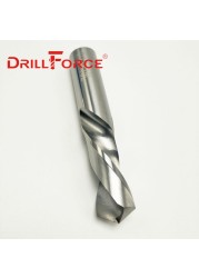 Drillforce 1pc 0.5mm-20mm Left Hand Steel Carbide Drill Bit Reverse Spiral Flute Twist Drill Bit For Steel Alloy Stainless Tool