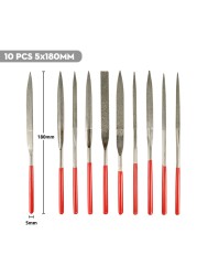 XCAN - Diamond File Set, 3 x 140mm 5 x 180mm, Small Needle for Stone, Glass, Metal, Hand Tools