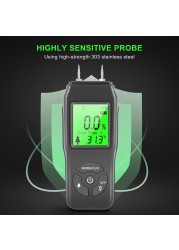 Professional Two Pins Digital Wood Moisture Meter LCD Display Paper Moisture Tester Furniture Tool Portable Timber Hygrometer Detector