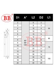 BB-Cipper carbide chamfering milling cutter, V beveled edge, router groove 60 90 120 degree 2 3 flutes