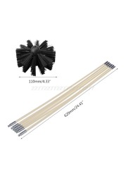 Nylon Brush with 6pcs Long Handle Flexible Pipe Rods for Chimney Kettle House Cleaner Cleaning Tool Kit Mr21 19 Dropship