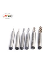 6pcs/set 1/16 3/32 1/8 5/32 3/16 1/4 inch High Speed ​​Steel 4 Flute English End Mill Cutter HSS Straight Shank Milling Cutter