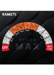 KAIWEETS HT118A جديد رقمي متعدد Ture RMS السيارات المدى متعدد 1000 فولت 10A التيار المتناوب تيار مستمر أوم هرتز NCV لايف الجهد مقياس الحرارة