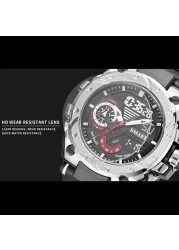 Quartz Watch Men Wristwatches SMAEL Watchfull Red Band 50M Water Resistant Analog Alarm Watch Digitals 8060 Sports Watches