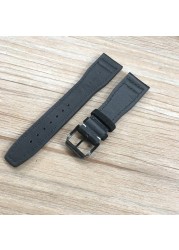 20mm 21mm 22mm Brown Black Men Watchband For IWC Pilot Mark Eighteen IW327004 IW377714 Watch Strap Calfskin Genuine Leather Bracelet