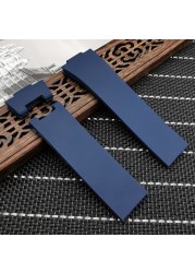 Silicone Rubber Watch Strap, High Quality, Water Resistant, 25 x 12mm, Black, Brown, Blue for Nardin