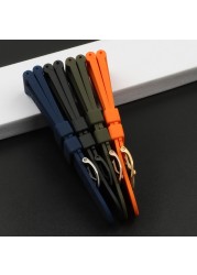 26mm Black Blue Orange Green Silicone Rubber Watchband Replacement for Panerai Strap Pin Buckle Waterproof Watch Accessories