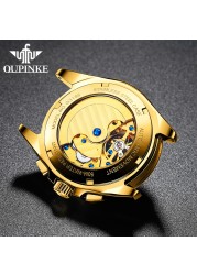 OUPINK Men's Watch 40mm Gold Men Mechanical Watches 50M Waterproof Top Brand Sapphire Glass Stainless Steel Business 142857