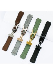 Watch accessories for Hublot 25*19mm matte silicone leather strap chain 22mm folding buckle men and women sports rubber strap