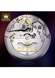 OLEVS الفولاذ المقاوم للصدأ حزام الغواصة كامل التلقائي ساعة للرجال مقاوم للماء الأعمال التلقائي الميكانيكية الرجال ساعة اليد