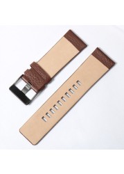 Diesel Watch Band Leather Replacement 26mm 27mm For DZ73 Series Watch Strap Wrist Band Black Brown Watch Belts