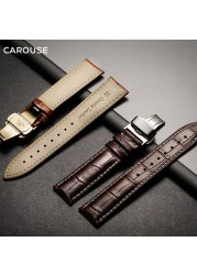 Buzzle Watchband 18mm 19mm 20mm 21mm 22mm 24mm Calf Genuine Leather Watch Band Crocodile Grain Watch Strap for Tissot Seiko