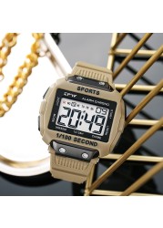 Super scratch resistant easy to read 50m outdoor sports waterproof digital watch