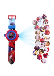 Spiderman Captain America Big Hero 6 Child 20 Modes 3D Projection Pattern Digital Watch Cartoons Boy Girl LED Electronic Watch