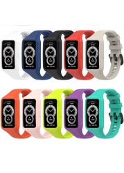 Silicone strap bracelet Huawei Band 6 / Honor Band 6 watchband bracelet de montre korea de reloj pasek do zegarka silica gel