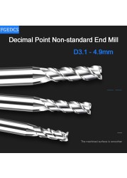 Tungsten Carbide Steel Milling Cutter 1.1 1.2 1.3 1.4 1.6 1.7 1.8 1.9 2.1 2.2 2.3 2.4 2.6 2.7 2.8 2.9 Decimal End Point CNC Mill