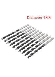 10pcs Drill Bit Twist Wood Drills With Center Point Wood Cutter Hole Carpenter Tools 4mm Diameter For Wood Carving