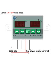 ZFX-ST3012 Dual Temperature Controller Digital Thermostat Incubator Control Microcomputer Dual Probe AC ​​220V 12V 24V 40% Off