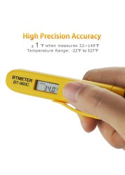 BTMETER Digital Infrared Thermometer Pen Type Portable Instant Read Non-contact Laser Food Temperature Measurement Instrument